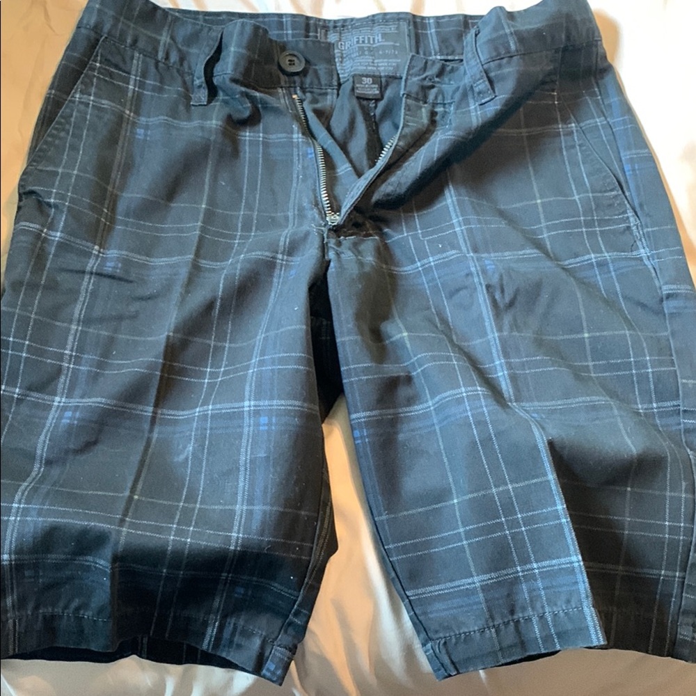 Men's Blue Plaid Shorts NWOT